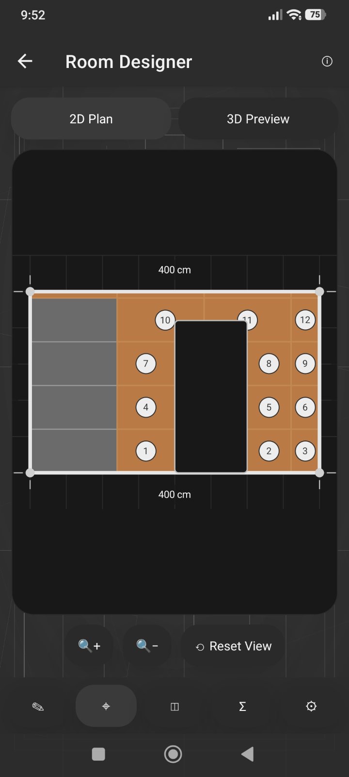 Wall tile layout with doors and windows
